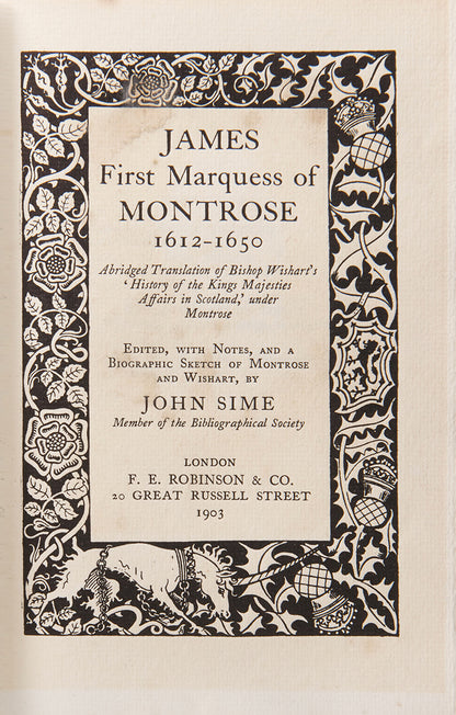 An excellent limited edition printing of the Coronation Order of King James VI and I, handsomely bound in full olive morocco after a contemporary binding made for the King