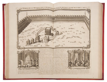 First edition set of Henri Abraham Chatelain's Atlas Historique, with the celebrated 4-sheet map of the Americas showing the history of western exploration from Columbus to the seventeenth century.
