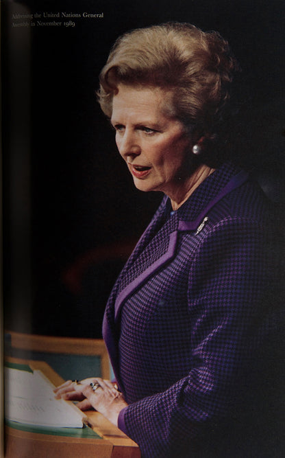 A fine, signed copy of the first edition of Margaret Thatcher's, The Downing Street Years with fine suites of black and white photographic illustrations, 1993