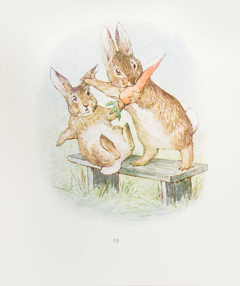 A good, clean copy of The Story of a Fierce Bad Rabbit, first edition in book form, by Beatrix Potter, with 16 colour plates, 2 more than previously  seen in the panorama