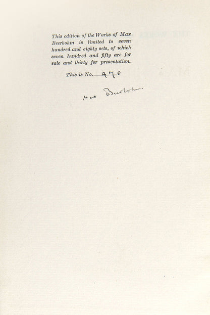 Signed limited edition of The Works of Max Beerbohm.