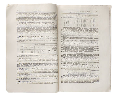 Rare and unrecorded quarterly information and fare guide for the Bombay, Baroda and Central India Railway (B.B.C.I.) and newly merged Rajputan-Malwa Railway from Bombay to Ferozepore, Delhi, Agra, Kanpur, Jodhpur, and Khandwa via Ajmer. 