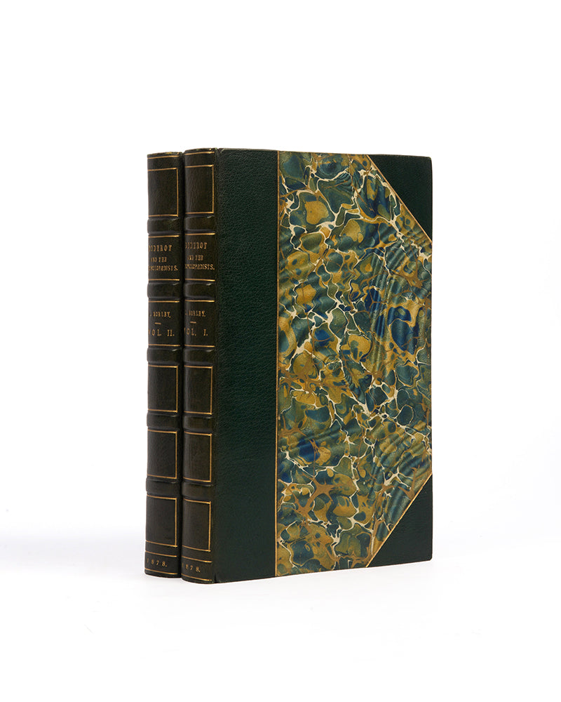 The first edition of John Morey's history of Diderot and the publication of the encyclopaedia, finely bound in half green morocco by Bickers & Son