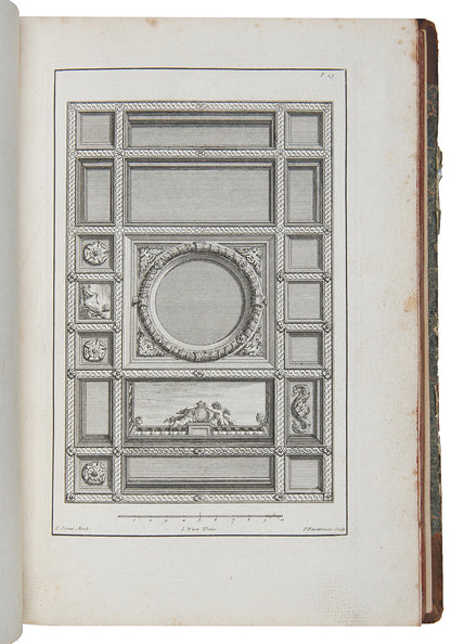 The first edition of Isaac Ware's continuation to William Kent's Designs of Inigo Jones, illustrated with 53 engraved plates, including 5 double-page designs