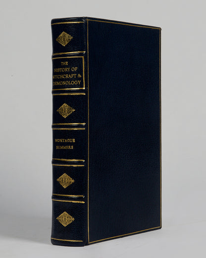 The first edition of Montague Summers History of Witchcraft and Demonology, bound in full blue morocco gilt