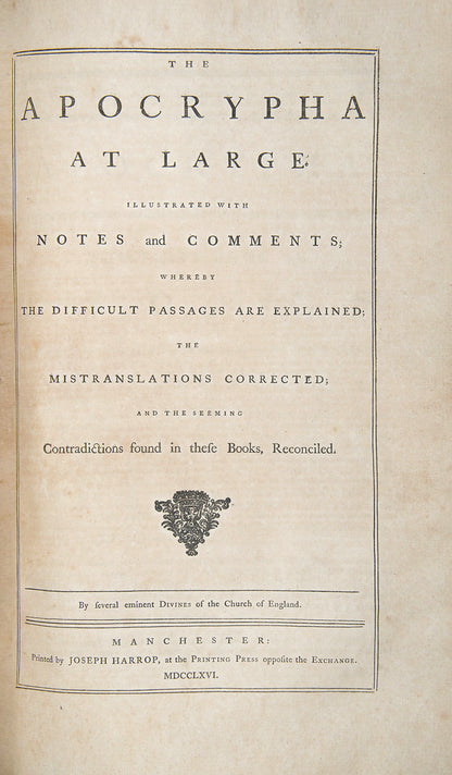 A large, illustrated family Bible from the third-quarter of the eighteenth-century.
