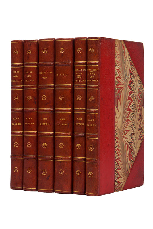 A handsome set of Jane Austen's six publshed novels, togetheer with her abandoned work The Watsons and her juvenalis Love and Friendship