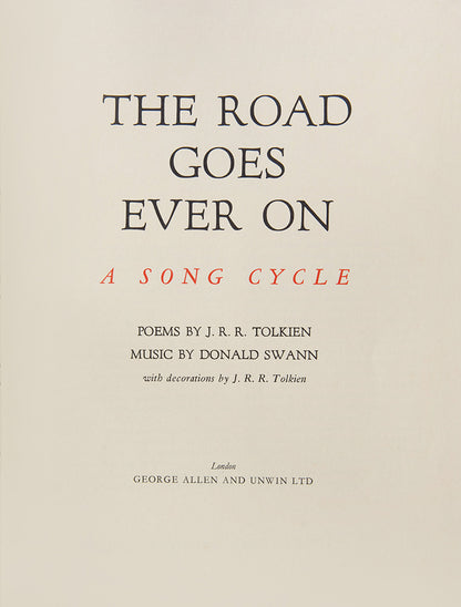 The first edition of the musical setting of J.R.R. Tolkien's songs by the composer Donald Swann