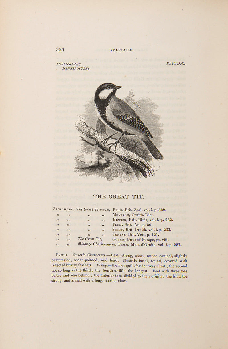 The first edition of the classic illustrated ornithology book A History of British Birds by William Yarrell, published in 1843.