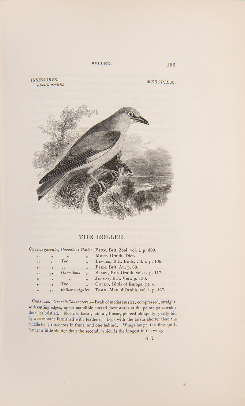 The first edition of the classic illustrated ornithology book A History of British Birds by William Yarrell, published in 1843.