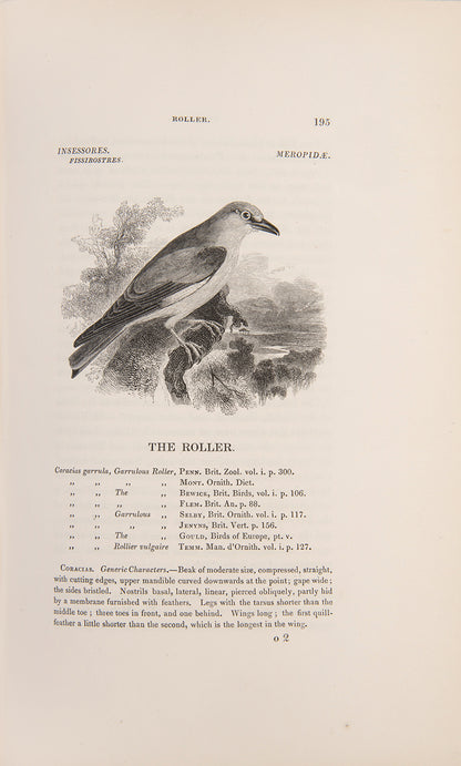 The first edition of the classic illustrated ornithology book A History of British Birds by William Yarrell, published in 1843.