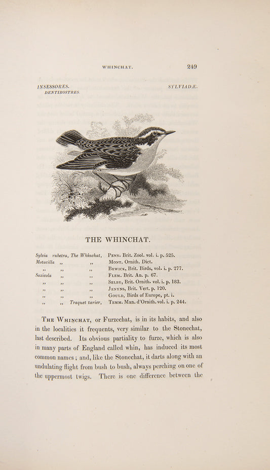 The first edition of the classic illustrated ornithology book A History of British Birds by William Yarrell, published in 1843.