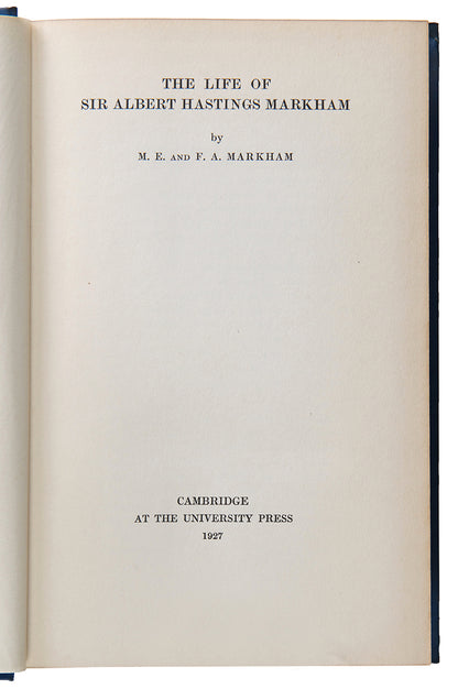 A family copy, with a descendant's ownership signature, of the biography of Sir Albert Hastings Markham KCB (1841-1918)
