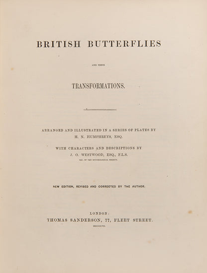 A handsomely bound set of John Obadiah Westwood's British Butterflies and British Moths, the classic colour-plate work on the subject.