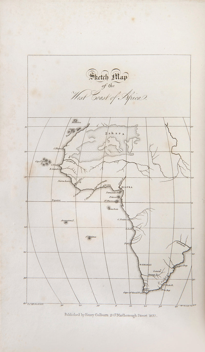 The Currer copy of Narrative of a Voyage of Observation among the colonies of Western Africa by James Edward Alexander, owned by Frances Mary Richardson Currer, one of the eminent female book collectors of the nineteenth century.
