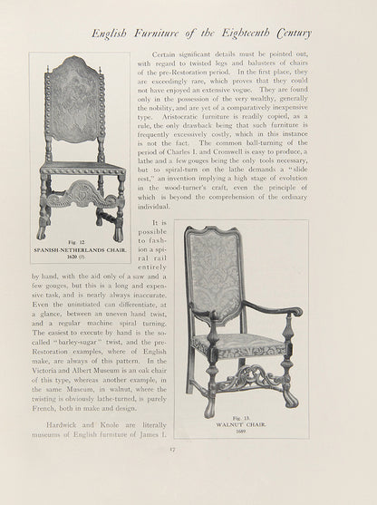 A very good set of Engllish furniture of the eighteenth century, by Herbert Cesckinsky, in three volumes, with several illustrations