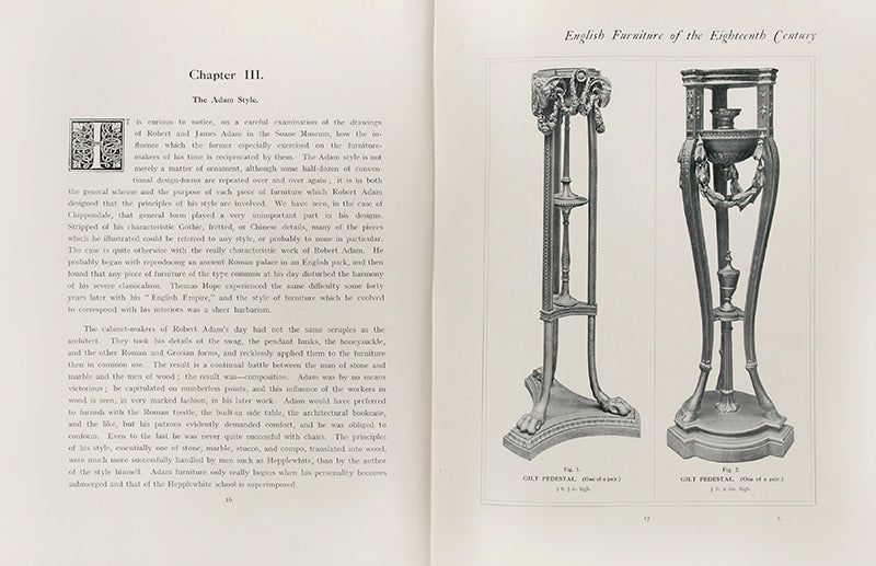 A very good set of Engllish furniture of the eighteenth century, by Herbert Cesckinsky, in three volumes, with several illustrations