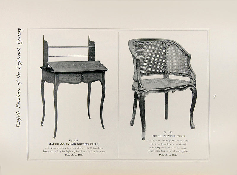 A very good set of Engllish furniture of the eighteenth century, by Herbert Cesckinsky, in three volumes, with several illustrations
