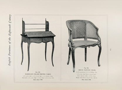 A very good set of Engllish furniture of the eighteenth century, by Herbert Cesckinsky, in three volumes, with several illustrations