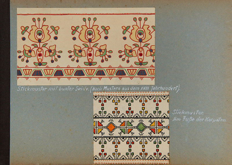 A unique and important album of 60 original watercolours of Petrykivka and embroidery designs from the 1920s.