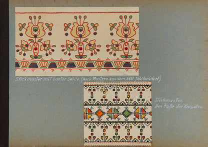 A unique and important album of 60 original watercolours of Petrykivka and embroidery designs from the 1920s.