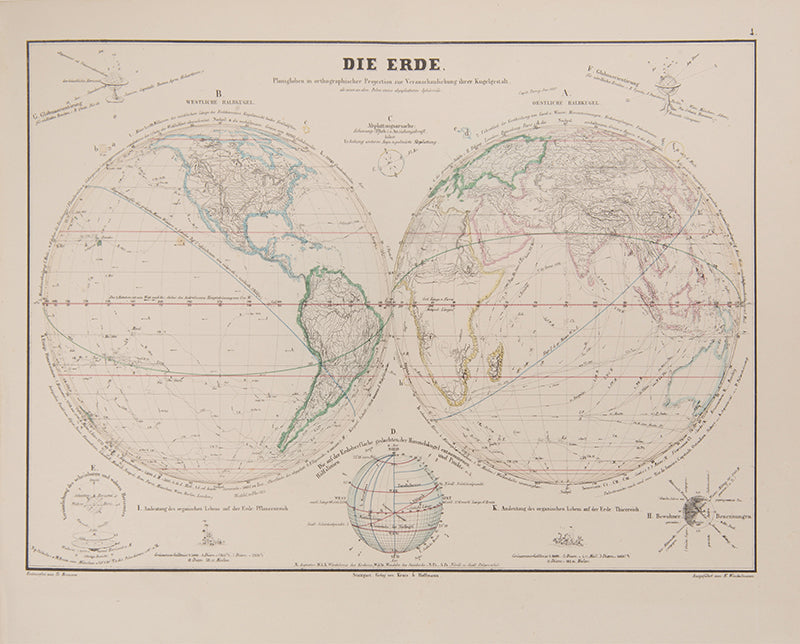 First edition of Humboldt's Kosmos and Berghaus's accompanying Physikalischer Atlas, 'one of the last really comprehensive physical surveys ever to be attempted'.