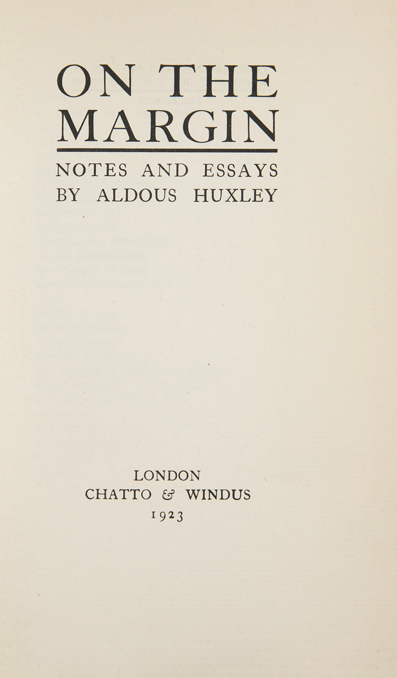 First edition of On the Margin by Aldous Huxley.