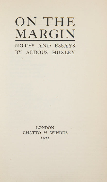 First edition of On the Margin by Aldous Huxley.