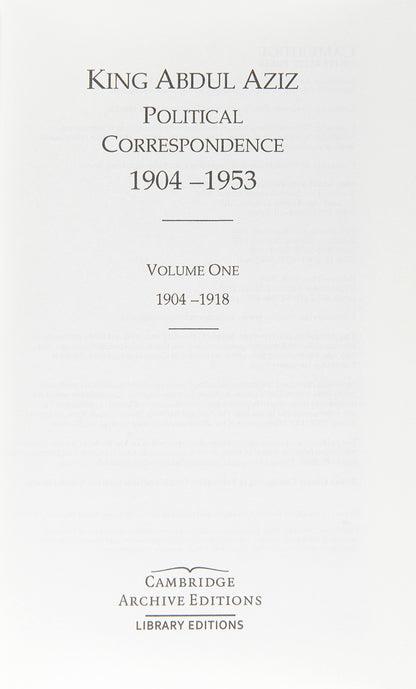 An extensive collection of documents and letters covering the reign of King Abdulaziz, also known as Ibn Saud and the first king of a unified Saudi Arabia, from the reconquest of Riyadh in 1902 until his death in 1953.