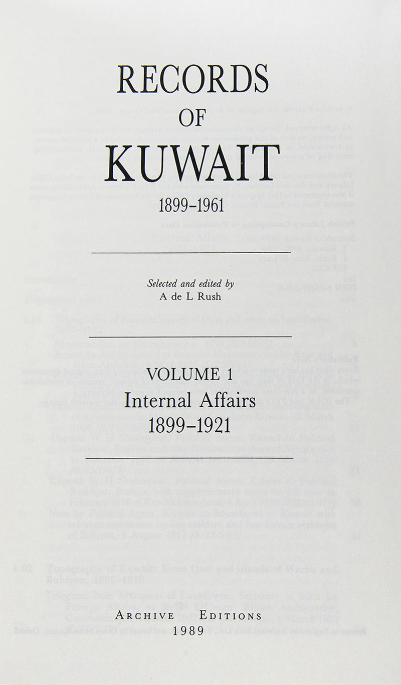 Records of Kuwait: 1899-1961.