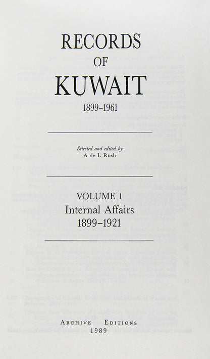 Records of Kuwait: 1899-1961.
