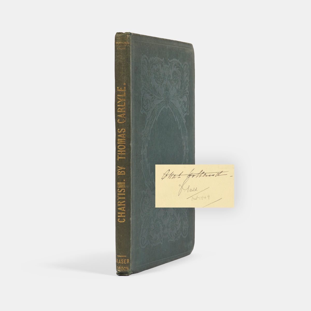 An excellent copy of Thomas Carlyle's essay on Chartism, with a tipped-in autograph letter and engraved protrait signed by him