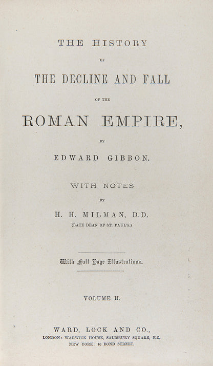An excellent example of Gibbon's celebrated History of the Decline and Fall of the Roman Empire bound in green morocco by J. Low for The Law Society