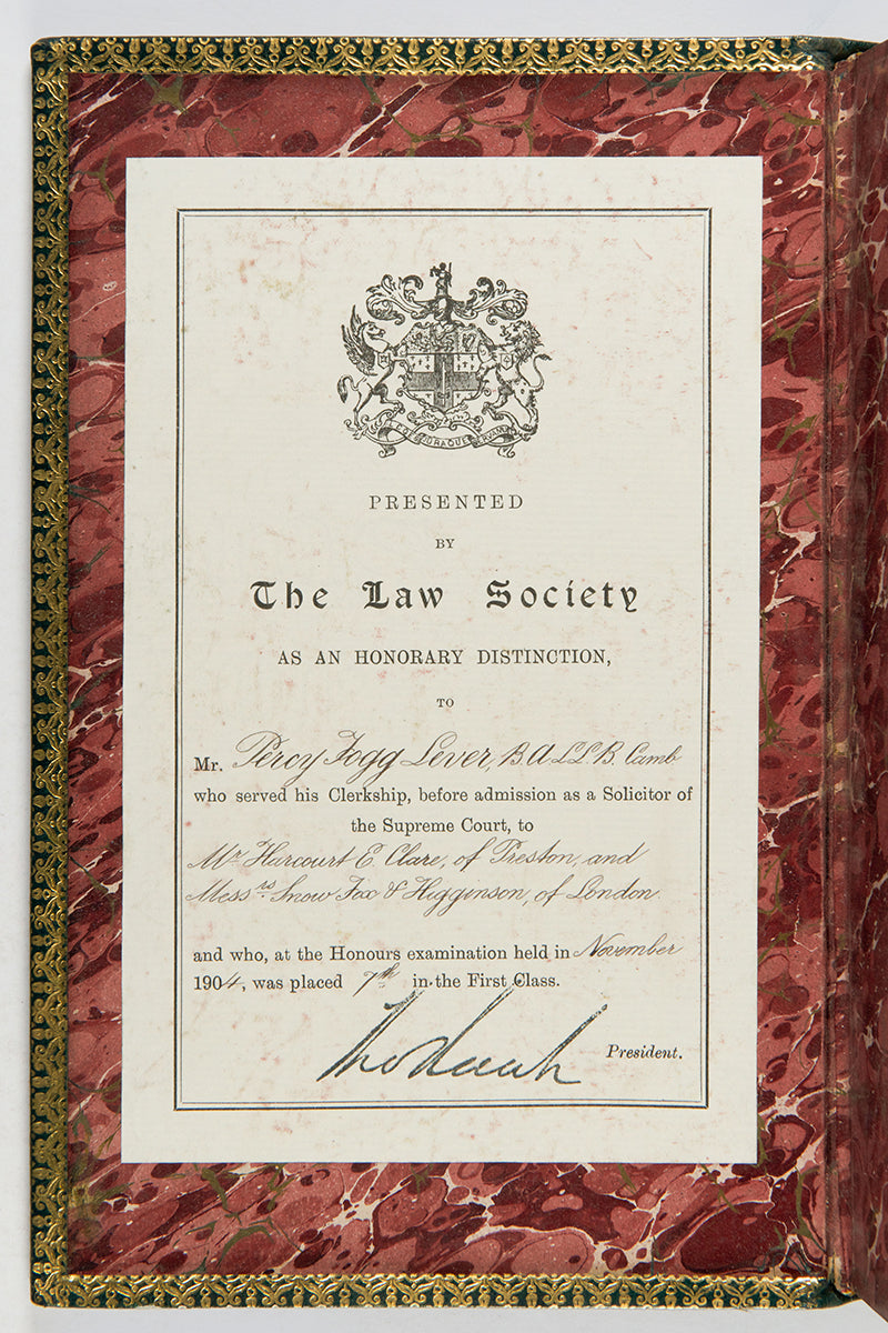 An excellent example of Gibbon's celebrated History of the Decline and Fall of the Roman Empire bound in green morocco by J. Low for The Law Society