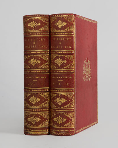 An excellent example of this seminal History of English Law by Pollock and Maitland, in a red morocco prize-binding for The Law Society