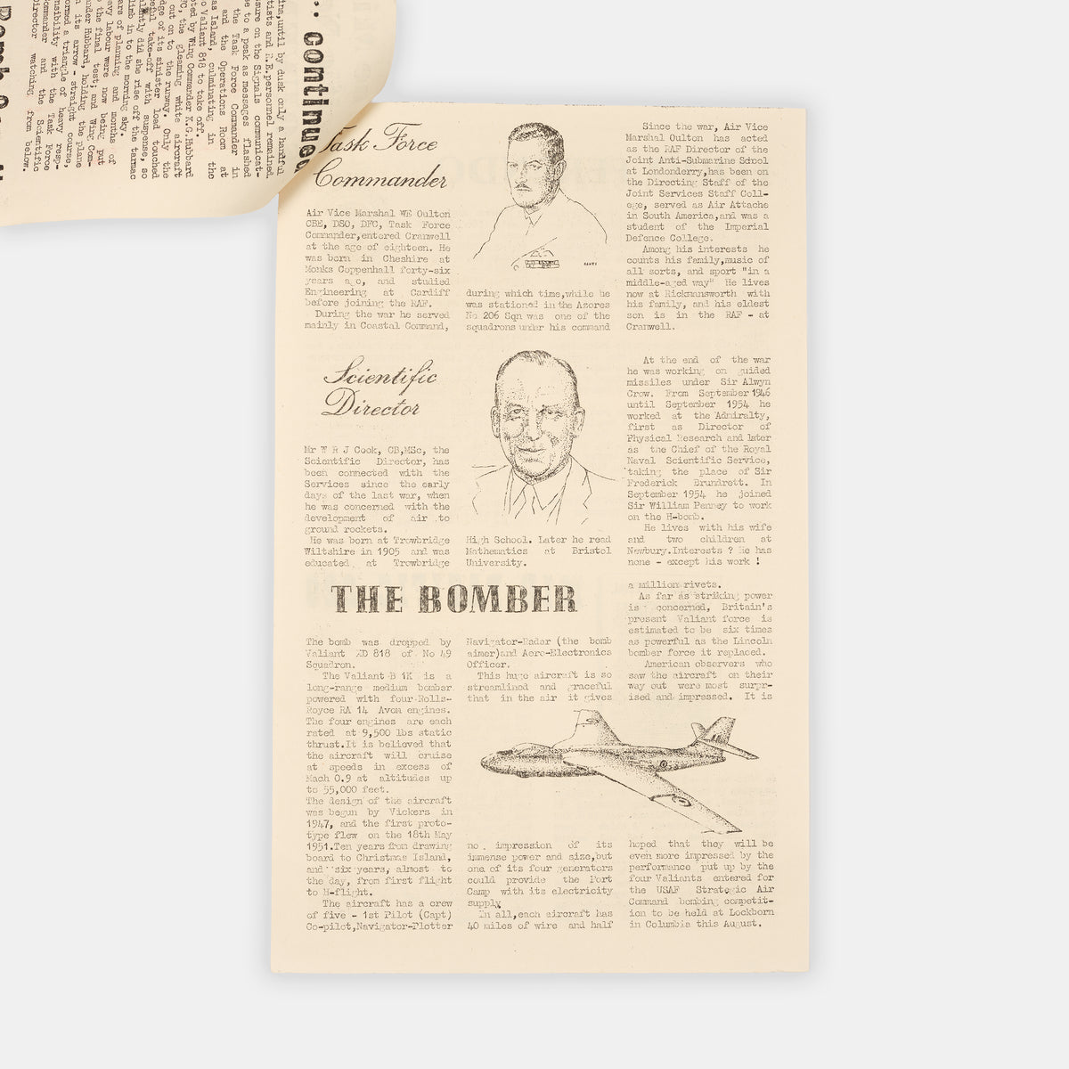 A rare souvenir newsletter titled Bomb Gone, celebrating the supposed detonation of Britain's first hydrogen bomb as part of Operation Grapple in 1957.