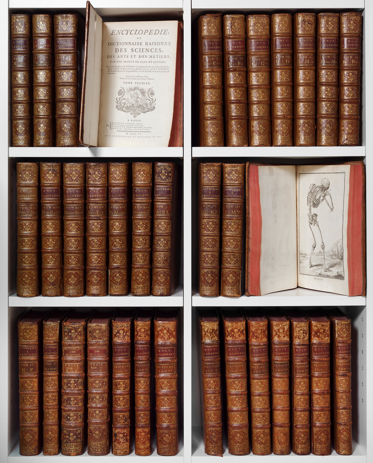 The first edition of the Encyclopédie compiled by Denis Diderot, with the supplements by Jean Le Rone D'Alembert