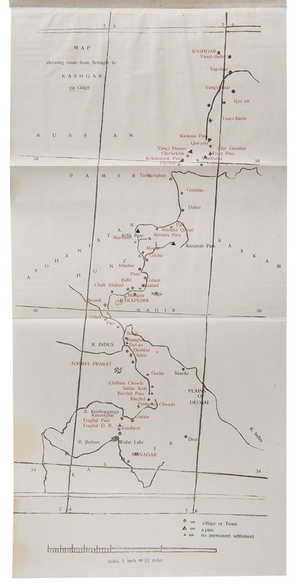 First and only edition of Diary of a Journey from Srinagar to Kashgar via Gilgit by Harold Harding, inscribed to fellow consul Michael Cavenagh Gillett (1907-1971) with his bookplate.