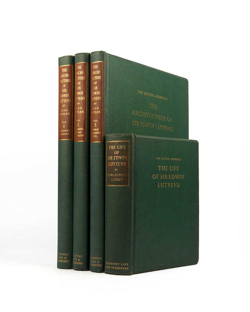 First edition of The architecture of Edward Lutyens, including a biography, replete with illustrations and photographs in b&w, in 4 volumes
