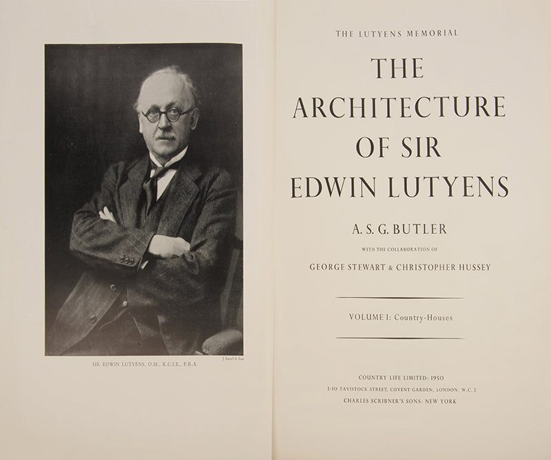 First edition of The architecture of Edward Lutyens, including a biography, replete with illustrations and photographs in b&w, in 4 volumes