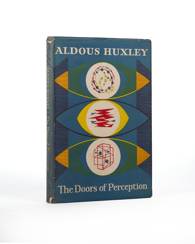 First edition, second impression of Aldous Huxley's The Doors of Perception, an autobiographical account of his experimentation with mescaline and its philosophical implications.