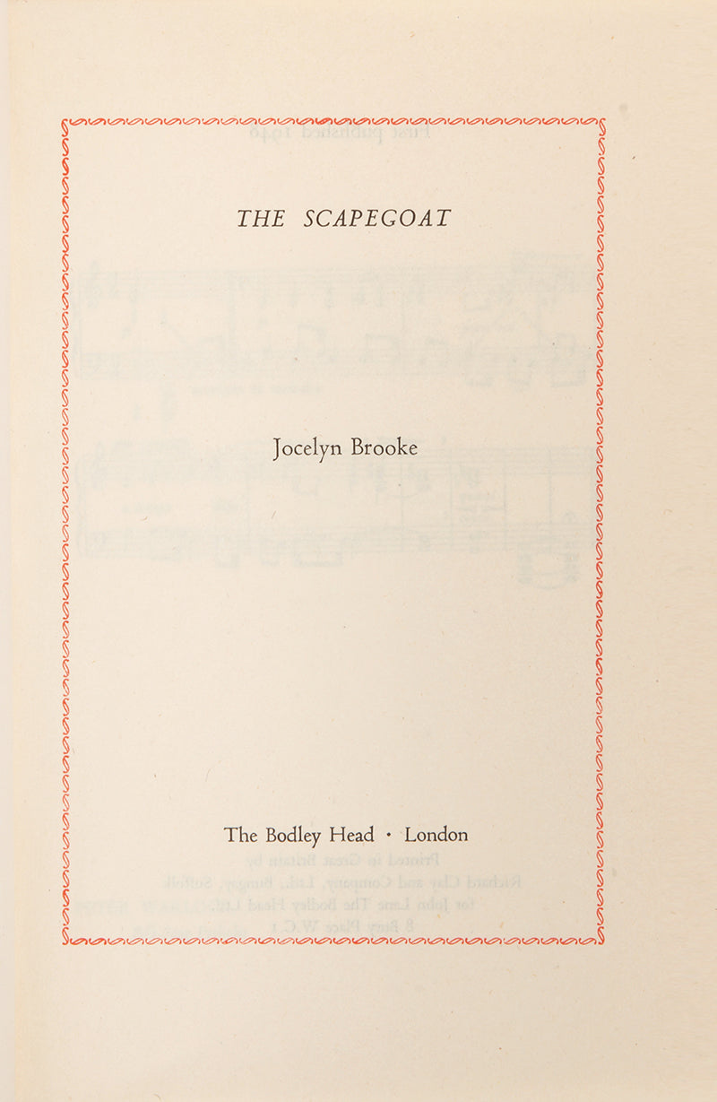 First edition of Jocelyn Brooke's first novel, <em>The Scapegoat</em>.