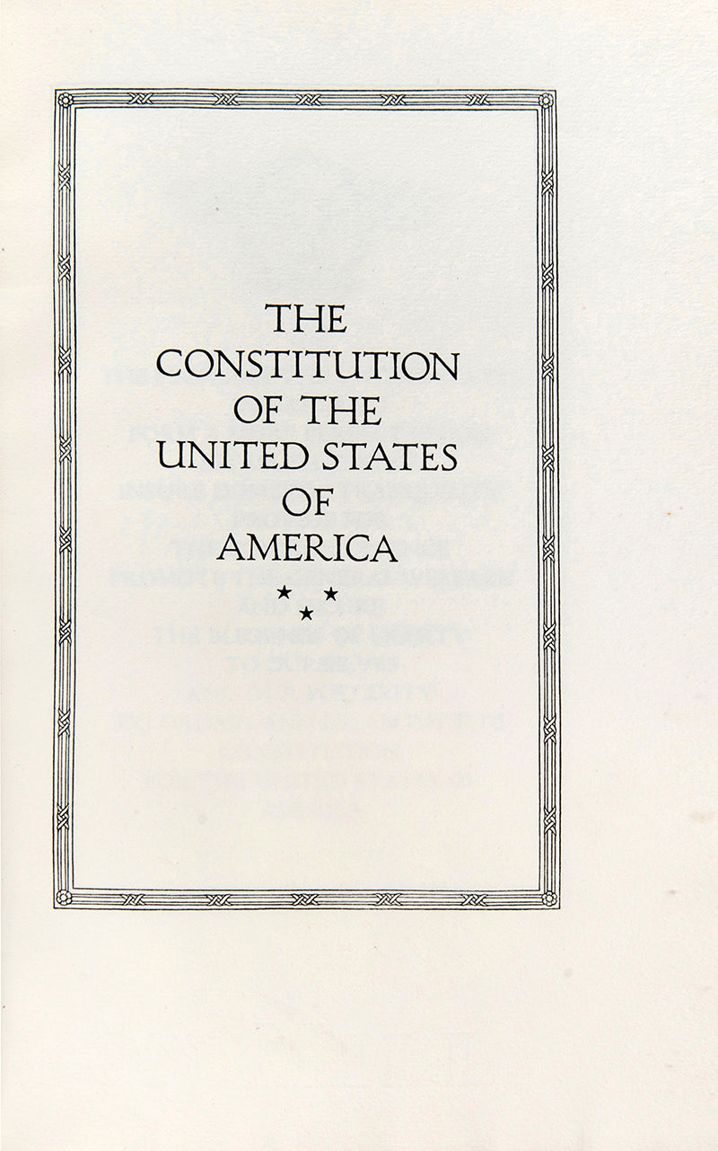 A limited edition printing of The Constitution of the United States