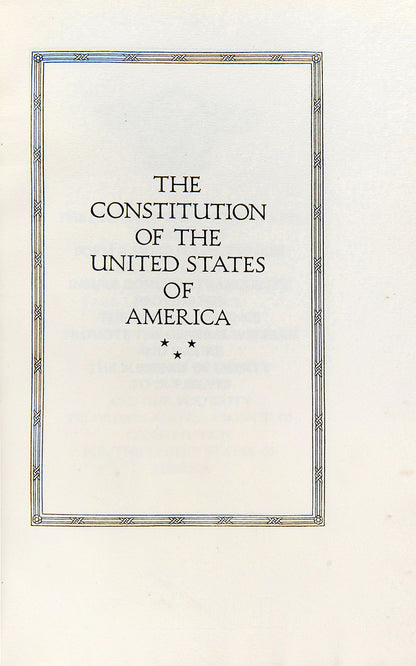 A limited edition printing of The Constitution of the United States