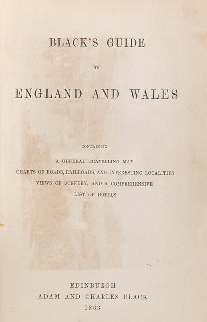 Black's Guide to England and Wales. 1863<br />
