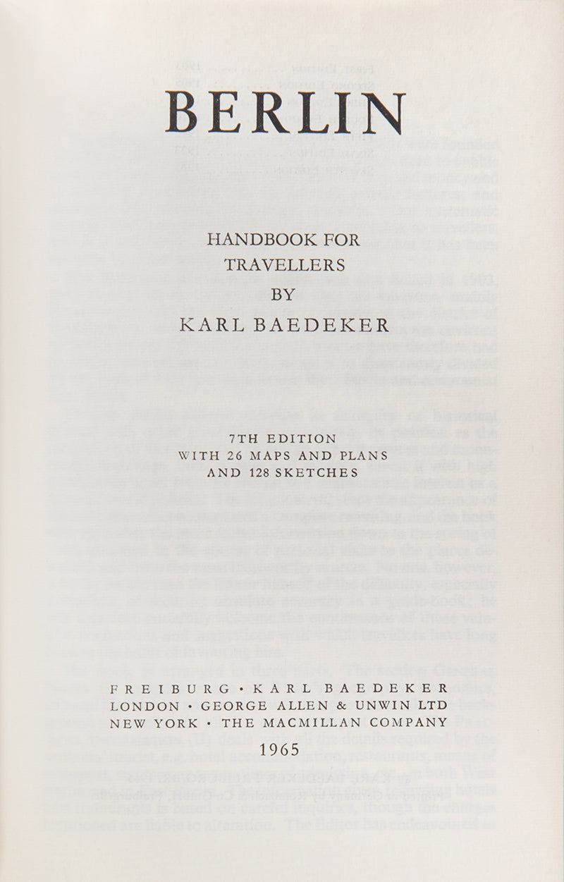 Karl Baedeker. Berlin. 1965