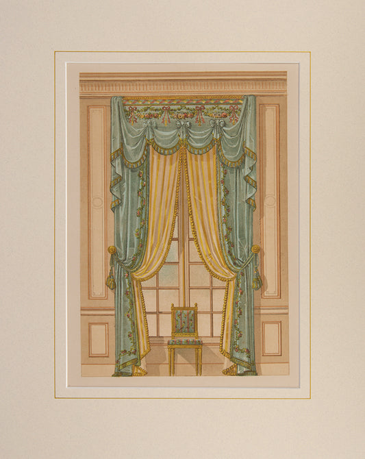 Louis XVI style drapes with matching interior. Pl.no. 17.