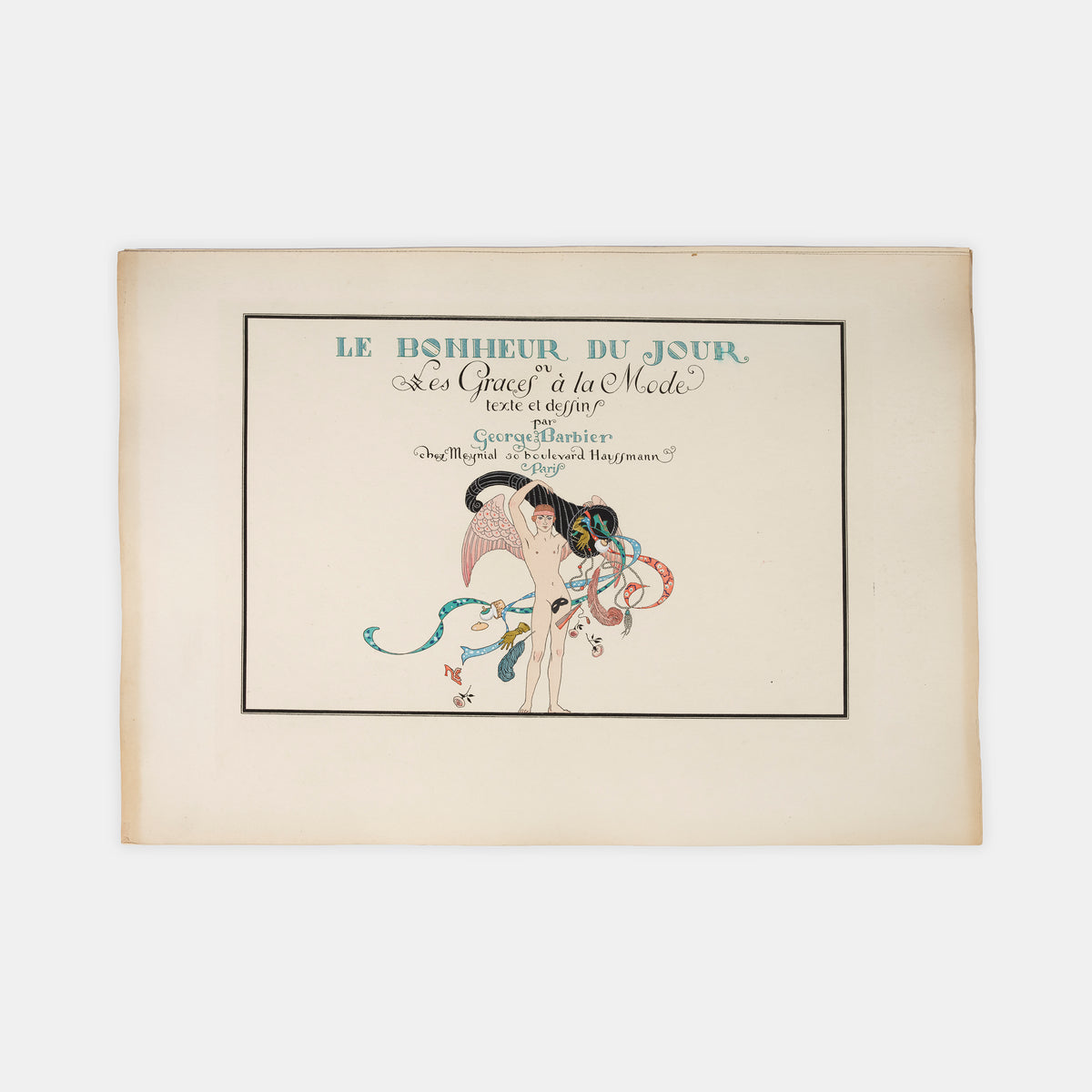 A complete example of Le Bonheur du Jor by George Barbier with hand-coloured pochoir plates.