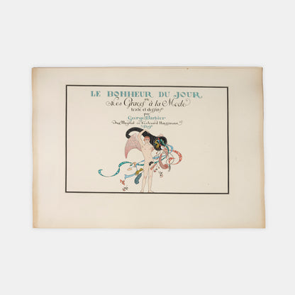 A complete example of Le Bonheur du Jor by George Barbier with hand-coloured pochoir plates.