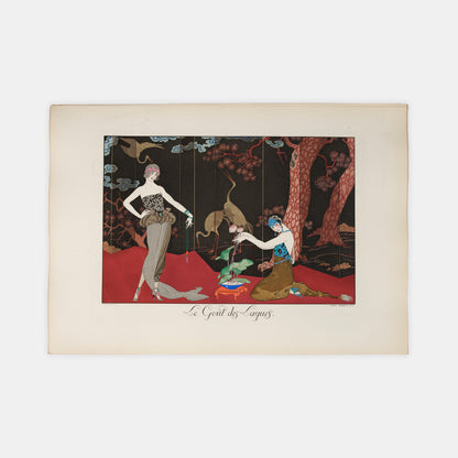 A complete example of Le Bonheur du Jor by George Barbier with hand-coloured pochoir plates.